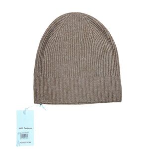 NWT Nordstrom Recycled Cashmere Beanie Tan Cashew